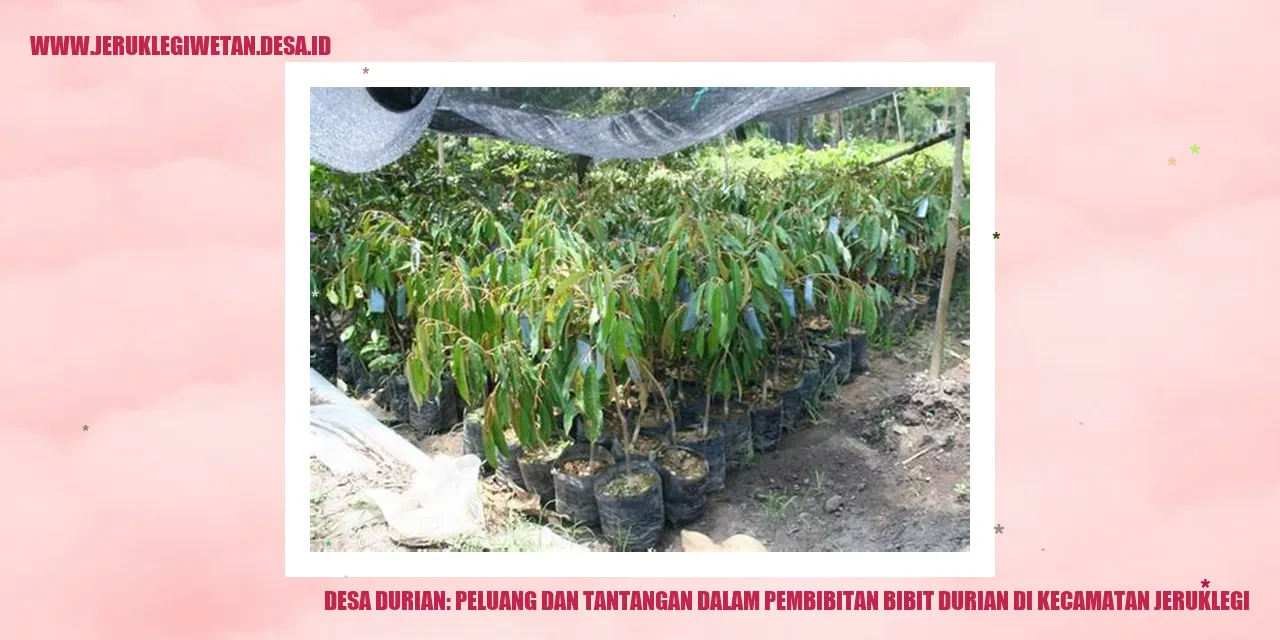 Desa Durian: Peluang dan Tantangan dalam Pembibitan Bibit Durian di Kecamatan Jeruklegi