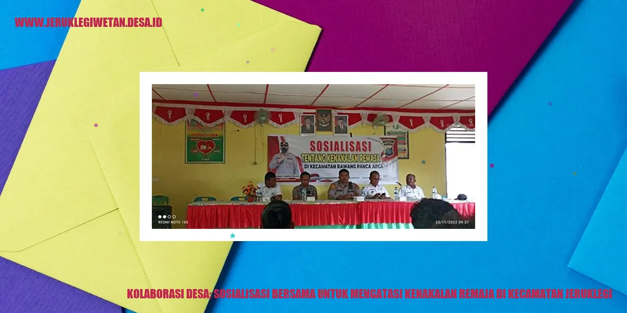 Kolaborasi Desa: Sosialisasi Bersama untuk Mengatasi Kenakalan Remaja di Kecamatan Jeruklegi