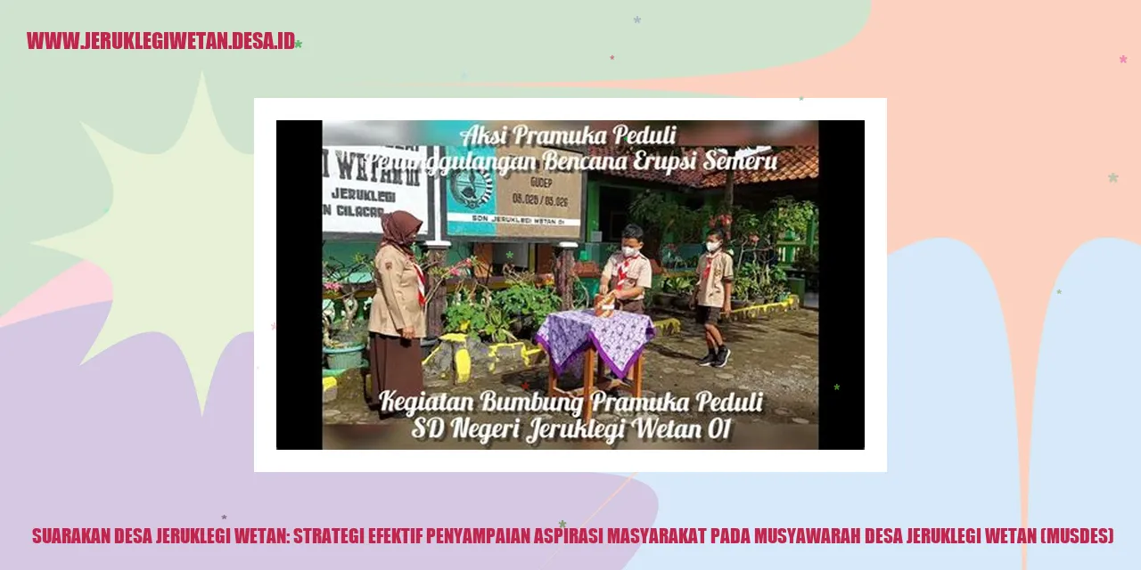 Suarakan Desa Jeruklegi Wetan: Strategi Efektif Penyampaian Aspirasi Masyarakat pada Musyawarah Desa Jeruklegi Wetan (Musdes)